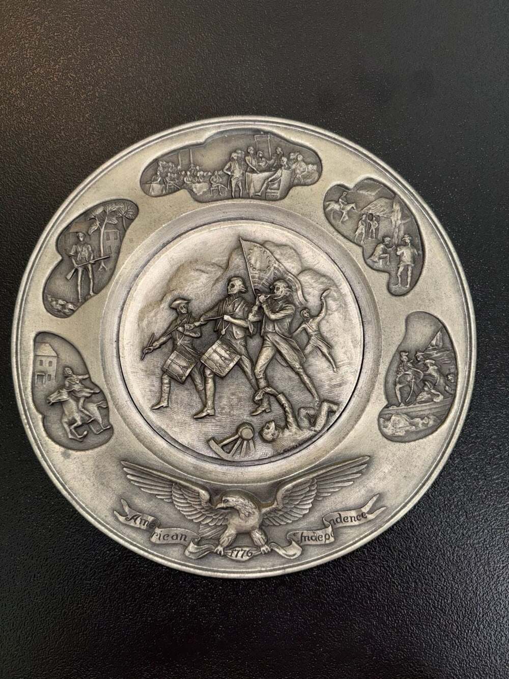 Vintage Hudson Pewter American Independence Plate 2698